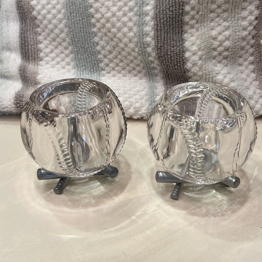 Partylite Baseball Candle holders! Set of two! ⚾️